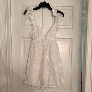 Cotton Candy White Backless Dress